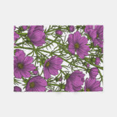 Violet kosmos bloemen fleece deken (Voorkant (Horizontaal))