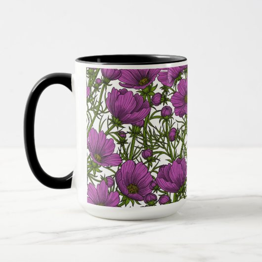 Violet kosmos bloemen mok (Links)