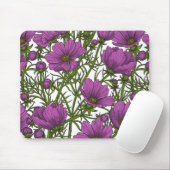 Violet kosmos bloemen muismat (Met muis)
