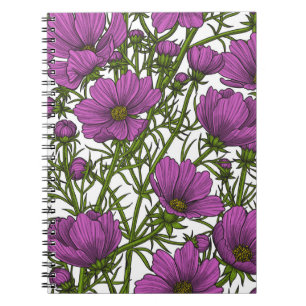 Violet kosmos bloemen notitieboek