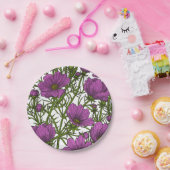 Violet kosmos bloemen papieren bordje (Feest)