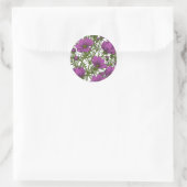 Violet kosmos bloemen ronde sticker (Tas)