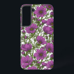 Violet kosmos bloemen samsung galaxy hoesje<br><div class="desc">Handgetekende vectorillustraties met roze kosmosbloemen</div>