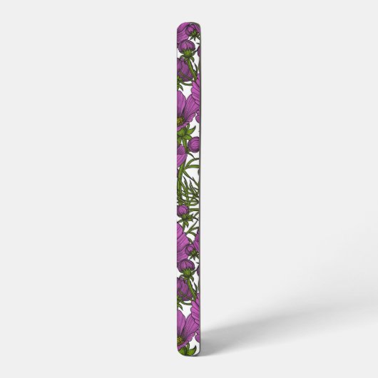 Violet kosmos bloemen samsung galaxy hoesje (Linkerkant)