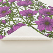 Violet kosmos bloemen sherpa deken (3/4)