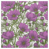 Violet kosmos bloemen stof (Swatch)