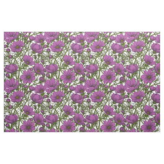Violet kosmos bloemen stof (Fat Quarter)