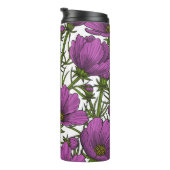 Violet kosmos bloemen thermosbeker (Geroteerd rechts)