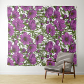 Violet kosmos bloemen wandkleed (In Situ (horizontaal))