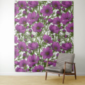 Violet kosmos bloemen wandkleed (In situ)