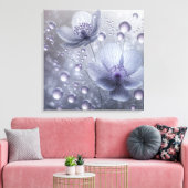 Violet Kosmos en Dew Drops Canvas Afdruk (Insitu (Woonkamer))
