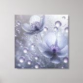 Violet Kosmos en Dew Drops Canvas Afdruk (Voorkant)