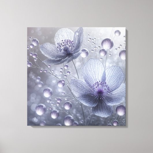 Violet Kosmos en Dew Drops Canvas Afdruk (Voorkant)