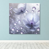 Violet Kosmos en Dew Drops Canvas Afdruk (Insitu (Houten vloer))