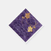 Violet krans goud bloemenfluweel bruids bruiloft servetten (Hoek)