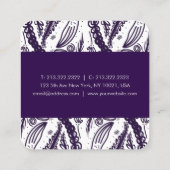 Violet laat bloemen poka dots patroon vierkante visitekaartje (Achterkant)