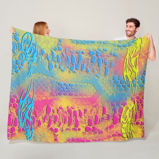 VIOLET LACE - digitaal - fractale kunst - Fleece Deken (In situ)
