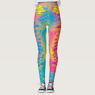 VIOLET LACE - digitaal - fractale kunst - Leggings