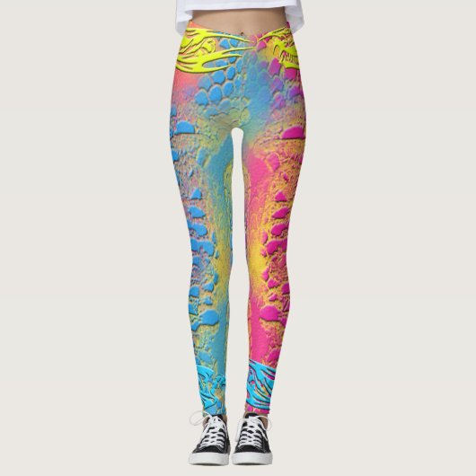 VIOLET LACE - digitaal - fractale kunst - Leggings (Voorkant)