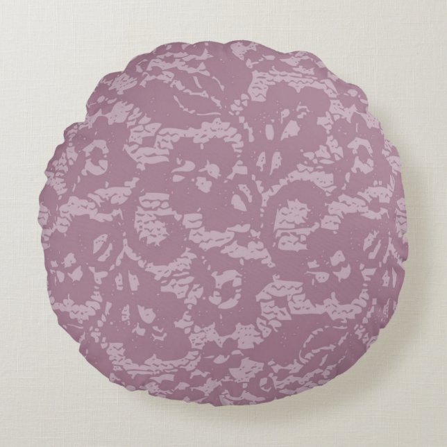 Violet lace rond kussen (Voorkant)