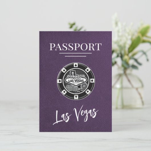 Violet Las Vegas Passport Bewaar de datum Save The Date (Staand voorkant)