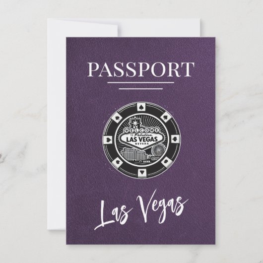 Violet Las Vegas Passport Bewaar de datum Save The Date (Voorkant)