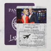 Violet Las Vegas Passport Wedding Kaart (Voorkant / Achterkant)