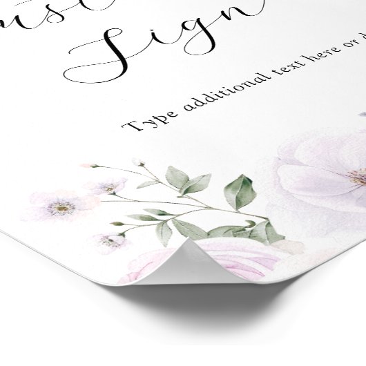 Violet Lavendel Bloemen Aangepaste Tekst Teken Poster (Hoek)