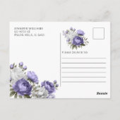 Violet lavendel bruids brunch douche briefkaart (Achterkant)