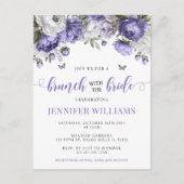 Violet lavendel bruids brunch douche briefkaart (Voorkant)