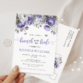 Violet lavendel bruids brunch douche briefkaart