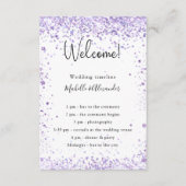 Violet lavendel bruiloft programma details (Voorkant)