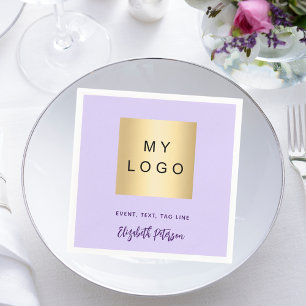 Violet lavendel café bar business logo handtekenin servet