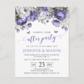 Violet lavendel gelukkig ooit na party briefkaart (Voorkant)