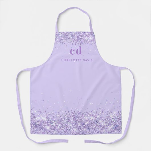 Violet lavendel monogram initialen schort (Voorkant)