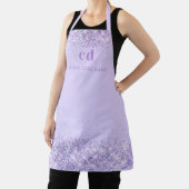 Violet lavendel monogram initialen schort (Insitu)
