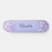 Violet lavendel naam elegant persoonlijk skateboard (Horizontaal)