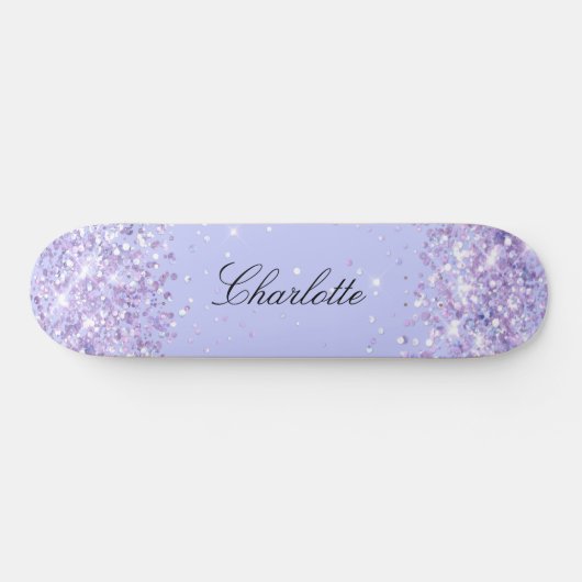 Violet lavendel naam elegant persoonlijk skateboard (Horizontaal)