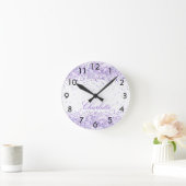 Violet lavendel naam script elegant ronde klok (Huis)