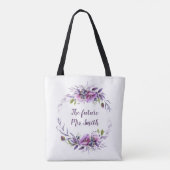 Violet Lavendel Paarse Bloemen Toekomst Mevrouw Br Tote Bag (Achterkant)
