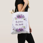 Violet Lavendel Paarse Bloemen Toekomst Mevrouw Br Tote Bag (Dichtbij)