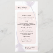 Violet Lavendel & Peach Kleur Gast Naam Diner Menu (Voorkant)