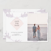 Violet Lavendel & Perzik foto Opslaan van de datum Kaart (Voorkant / Achterkant)