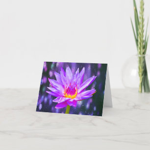 Violet Lavendel Water Lily Note Wenskaarten Kaart