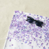 Violet lavendel witte naam elegant strandlaken (In situ)