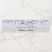 Violet lavendel zilveren bruiloft dank u waterfles etiket (Enkel label)