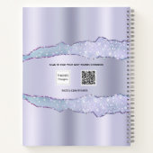 Violet lavender agate marmer name notitieboek (Achterkant)