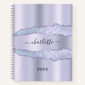 Violet lavender agate marmer name notitieboek (Voorkant)