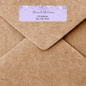 Violet lavender confetti elegant return address etiket