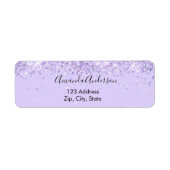 Violet lavender confetti elegant return address etiket (Voorkant)